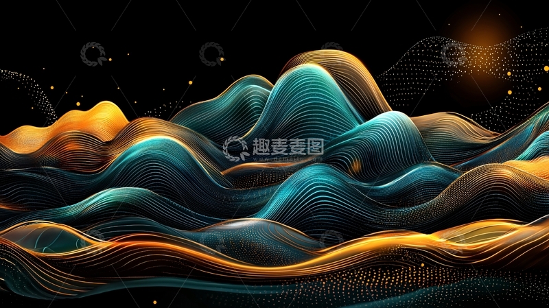 高清大图下载【趣麦麦图】抽象曲线渐变背景