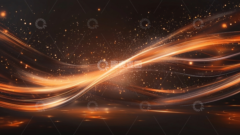 高清大图下载【趣麦麦图】金色光线流动闪烁