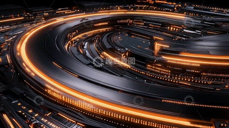 高清大图下载【趣麦麦图】科技感光路轨道