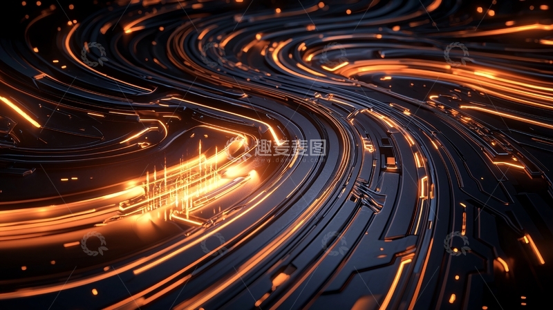高清大图下载【趣麦麦图】科技感光纤流动