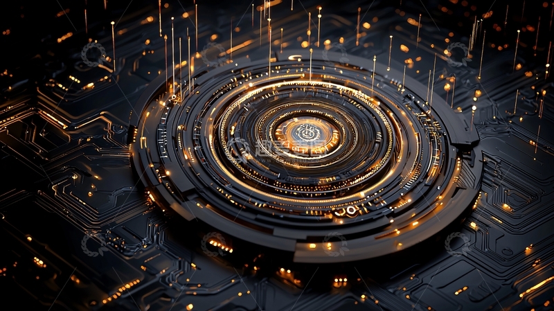 高清大图下载【趣麦麦图】未来科技感的圆形机械结构