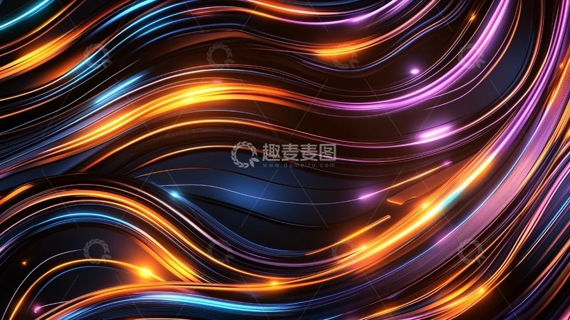 高清大图下载【趣麦麦图】光线流动色彩绚丽背景