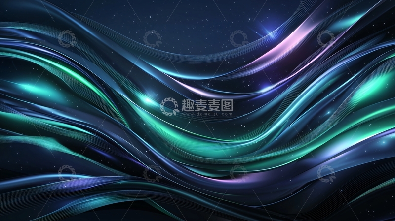 蓝色渐变光线流动