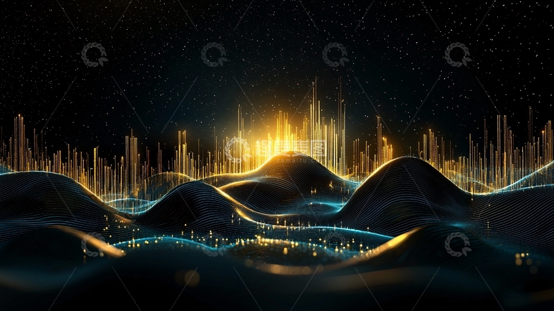 高清大图下载【趣麦麦图】金色光线照耀下的山丘