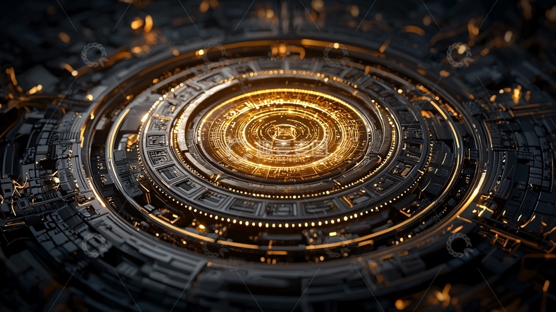 高清大图下载【趣麦麦图】复杂机械科技感圆形图案