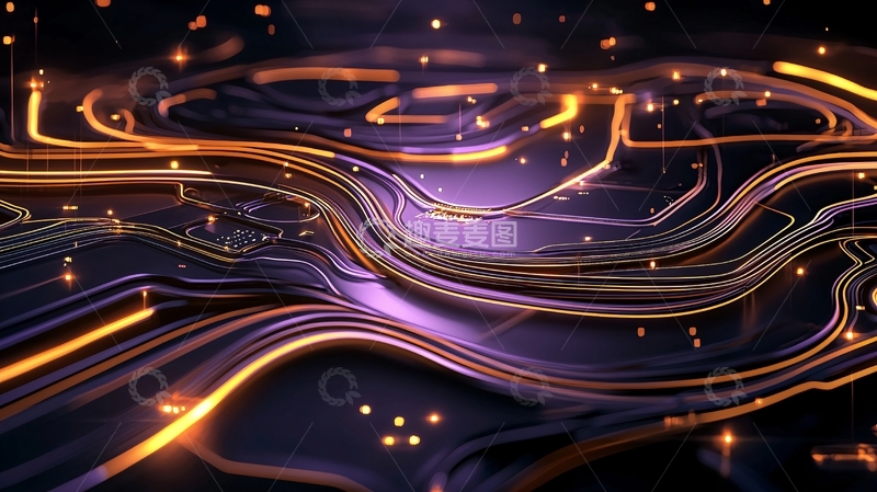 高清大图下载【趣麦麦图】科技感光线流动抽象背景