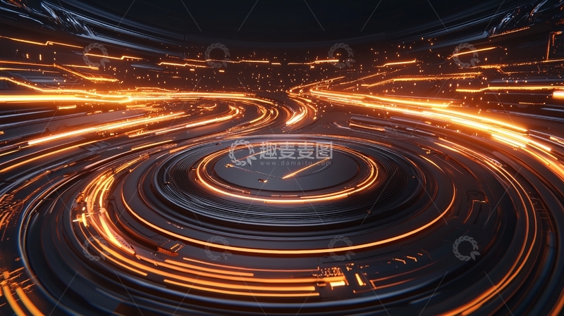 高清大图下载【趣麦麦图】科技感十足的圆形轨道