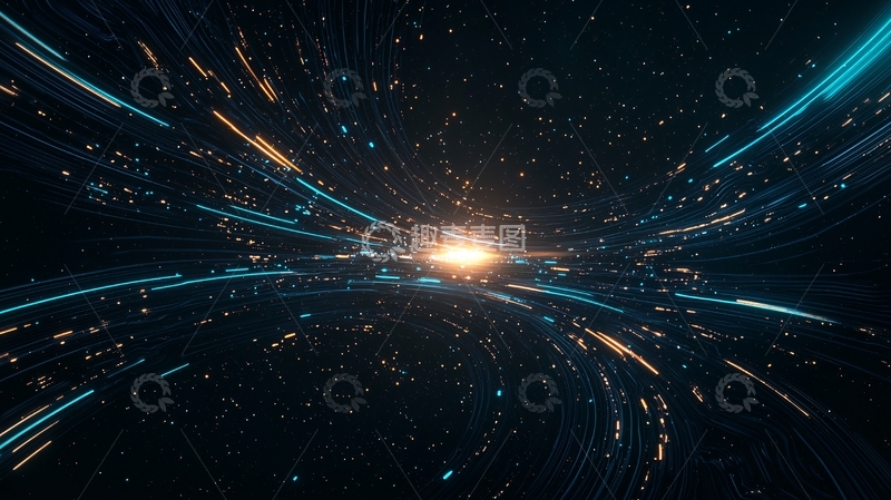 高清大图下载【趣麦麦图】星空隧道光线汇聚