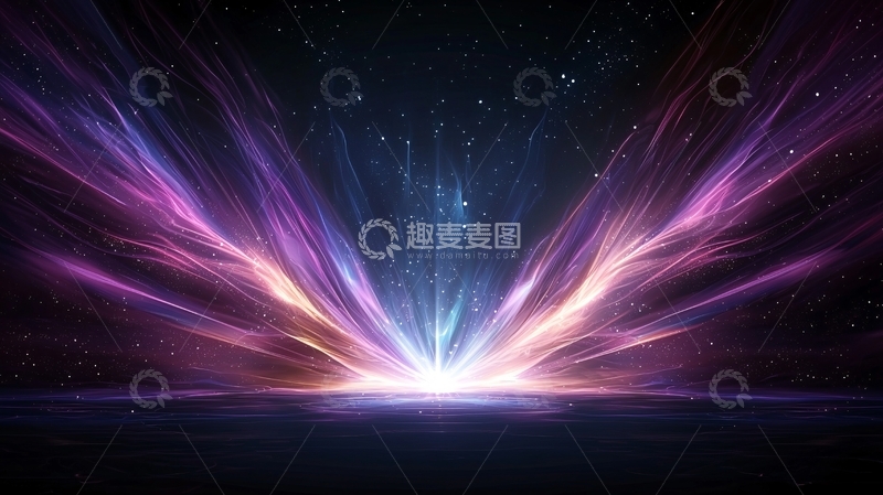 高清大图下载【趣麦麦图】紫色光芒汇聚