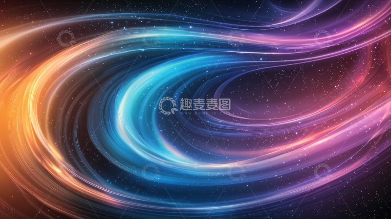 高清大图下载【趣麦麦图】抽象彩色光线流动背景