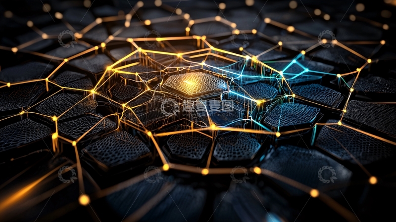 高清大图下载【趣麦麦图】科技感的六边形网格