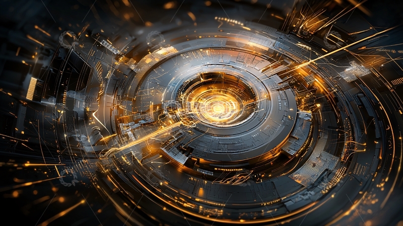 高清大图下载【趣麦麦图】科技感漩涡中心发光