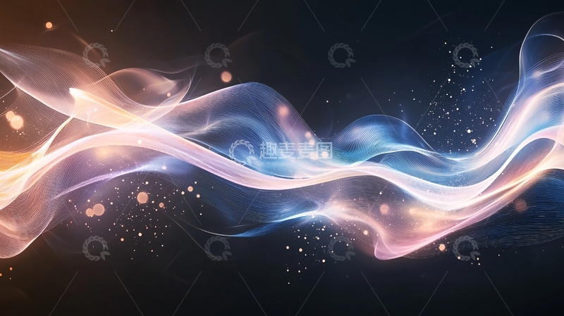 高清大图下载【趣麦麦图】梦幻光线流动背景