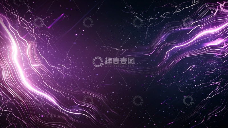 高清大图下载【趣麦麦图】紫色闪电能量流