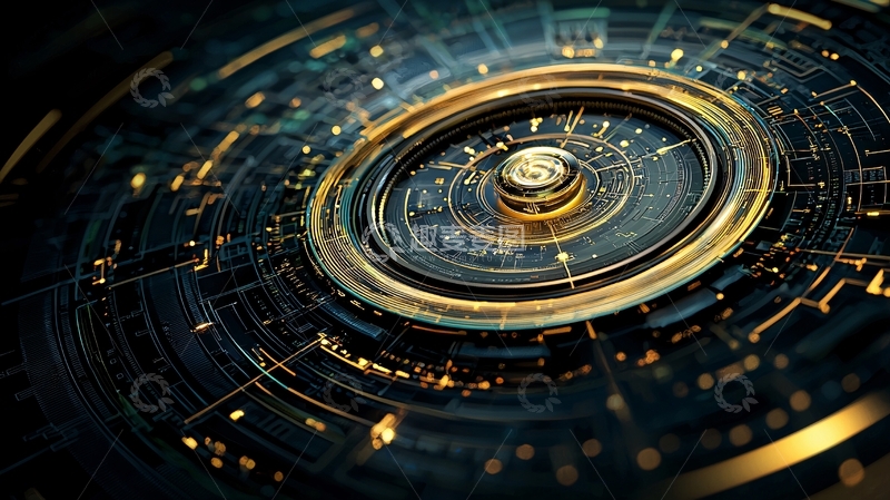 高清大图下载【趣麦麦图】未来科技感的圆形发光图案