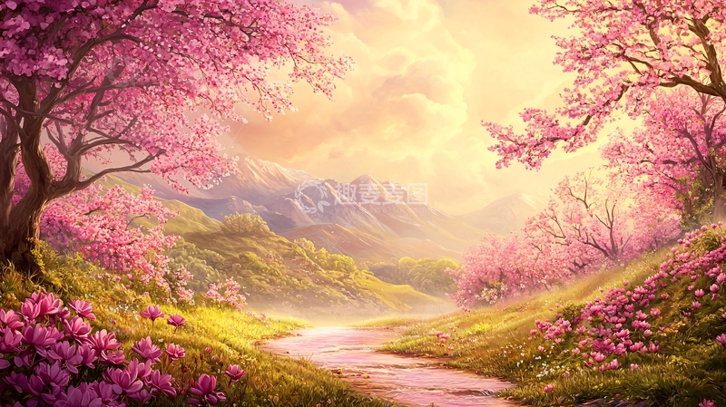 高清大图下载【趣麦麦图】粉色浪漫唯美风景画