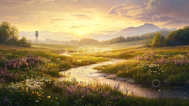 高清大图下载【趣麦麦图】阳光下的田园风光