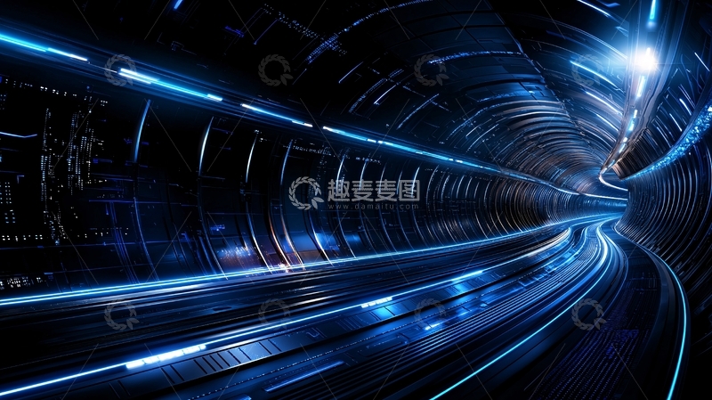 高清大图下载【趣麦麦图】科技感隧道光线流动
