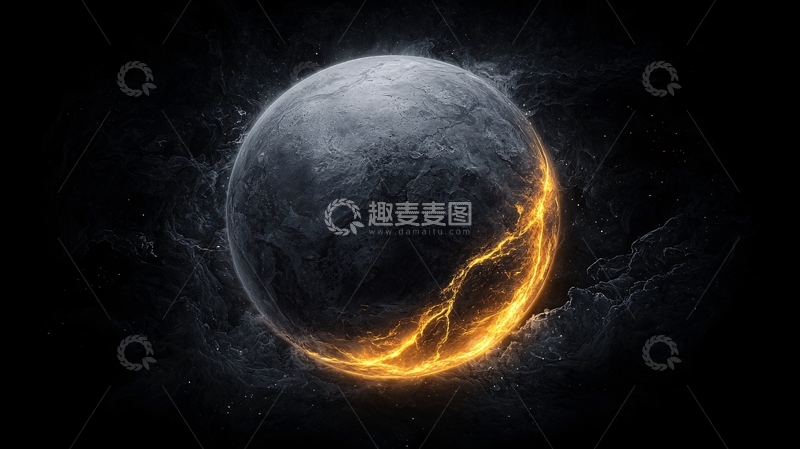 高清大图下载【趣麦麦图】破碎的星球边缘闪耀
