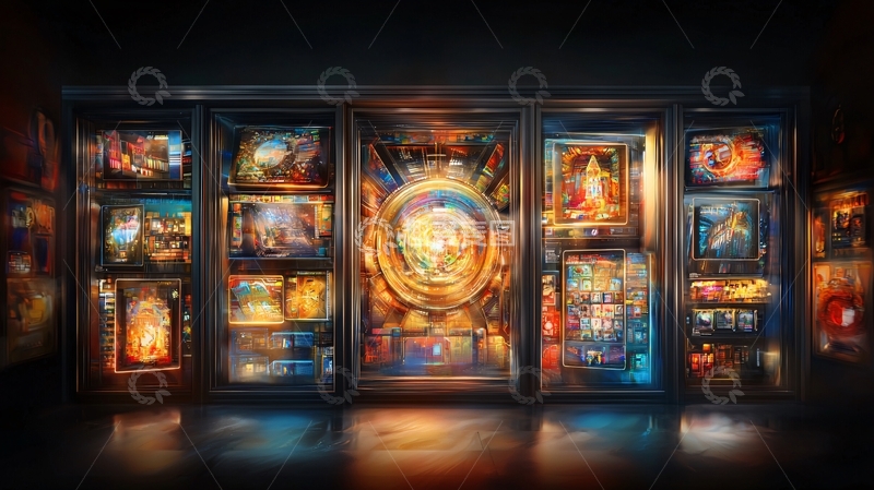 高清大图下载【趣麦麦图】神秘发光陈列柜