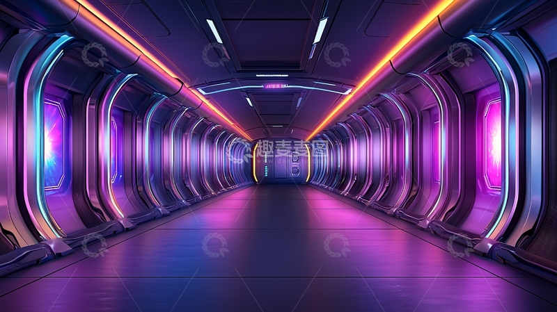 高清大图下载【趣麦麦图】未来感走廊高清图片