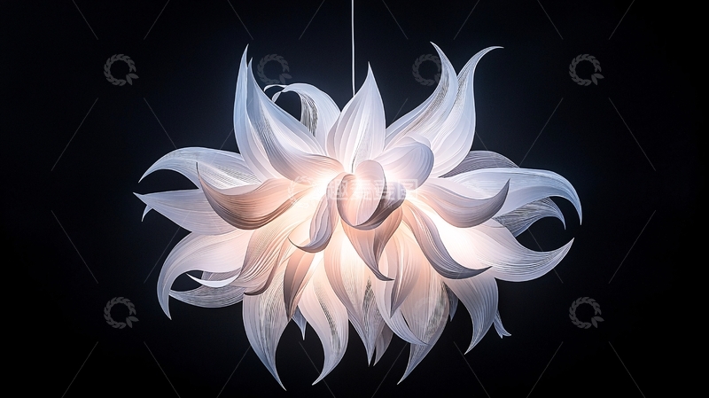 高清大图下载【趣麦麦图】白色花朵状吊灯