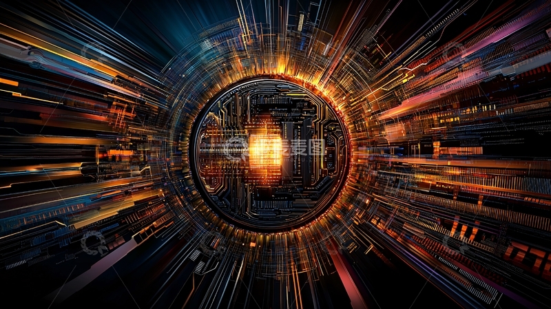 高清大图下载【趣麦麦图】未来科技感光束汇聚中心