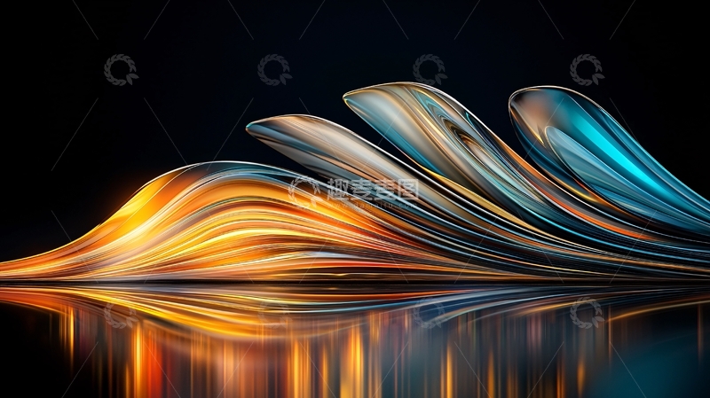 高清大图下载【趣麦麦图】光线流动抽象艺术
