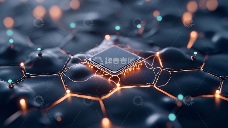 高清大图下载【趣麦麦图】芯片连接未来科技