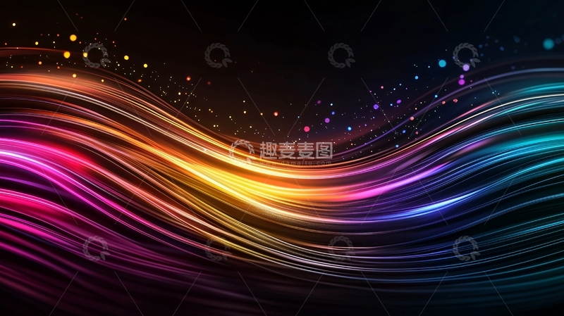 高清大图下载【趣麦麦图】彩色光线流动背景