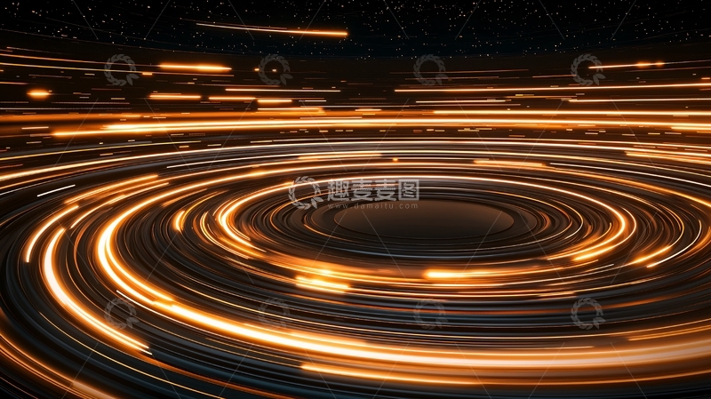 高清大图下载【趣麦麦图】金色光线环绕流动