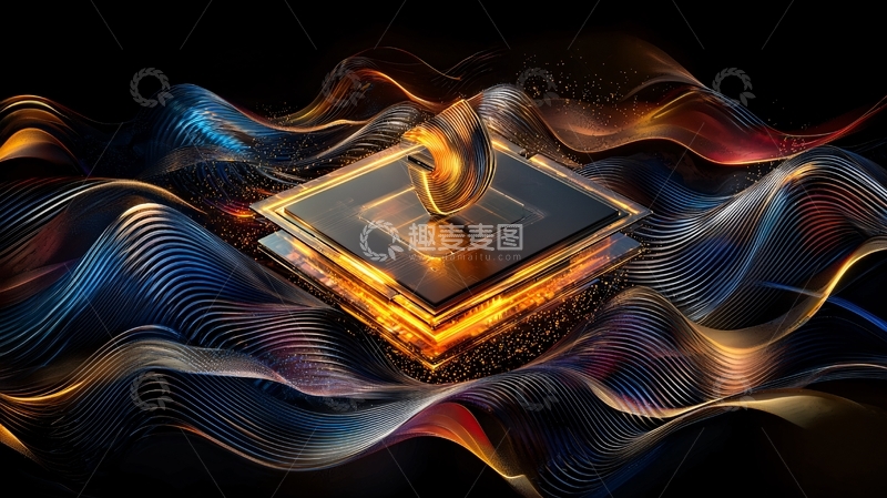 高清大图下载【趣麦麦图】金色菱形科技感背景