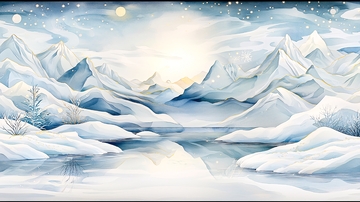 冰雪覆盖的山脉和湖泊