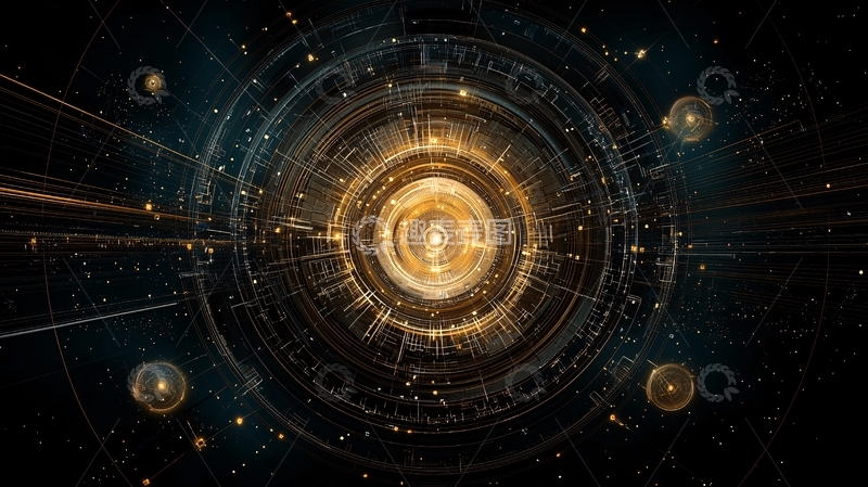 高清大图下载【趣麦麦图】圆形科技光晕图案