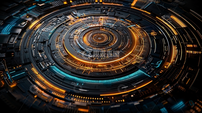 高清大图下载【趣麦麦图】科技感未来圆形几何图案