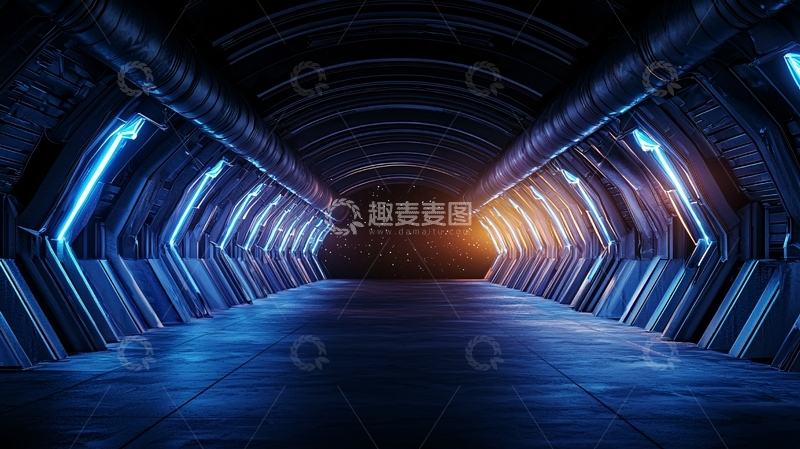 高清大图下载【趣麦麦图】科幻隧道未来感走廊