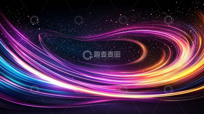 高清大图下载【趣麦麦图】绚丽色彩光线流动背景