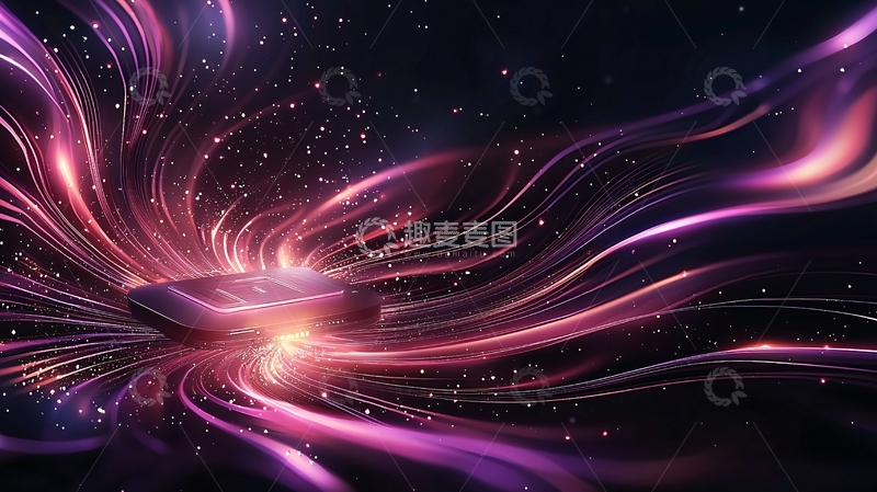 高清大图下载【趣麦麦图】紫色光线交织的抽象背景