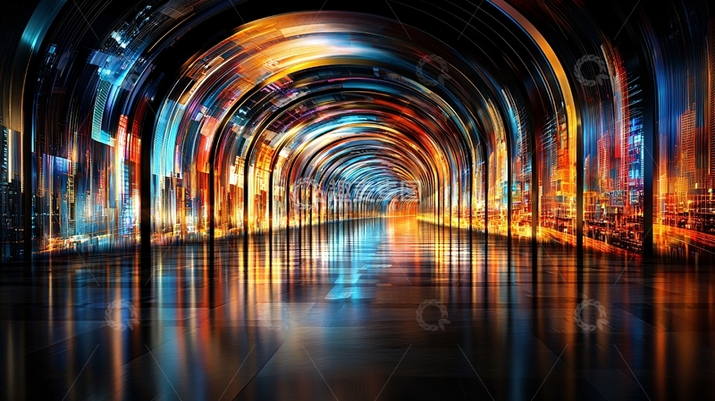 高清大图下载【趣麦麦图】隧道光影交错迷幻