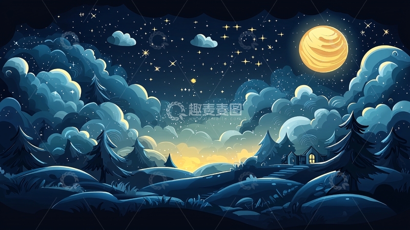 高清大图下载【趣麦麦图】夜空繁星点点