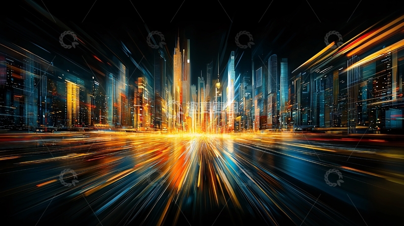 高清大图下载【趣麦麦图】城市夜景光轨