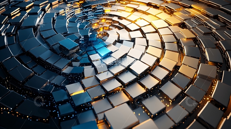 高清大图下载【趣麦麦图】金属立方体螺旋排列