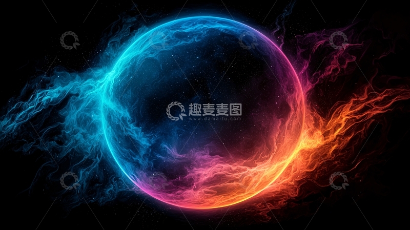 高清大图下载【趣麦麦图】炫彩能量球背景