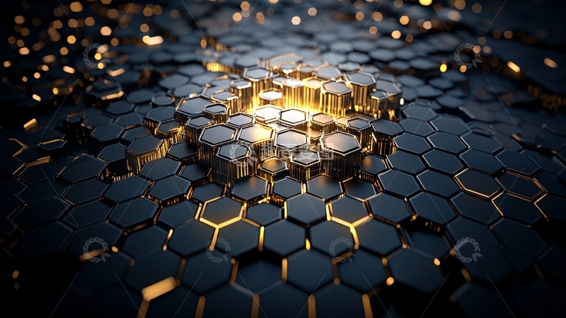 高清大图下载【趣麦麦图】蜂窝状的科技背景