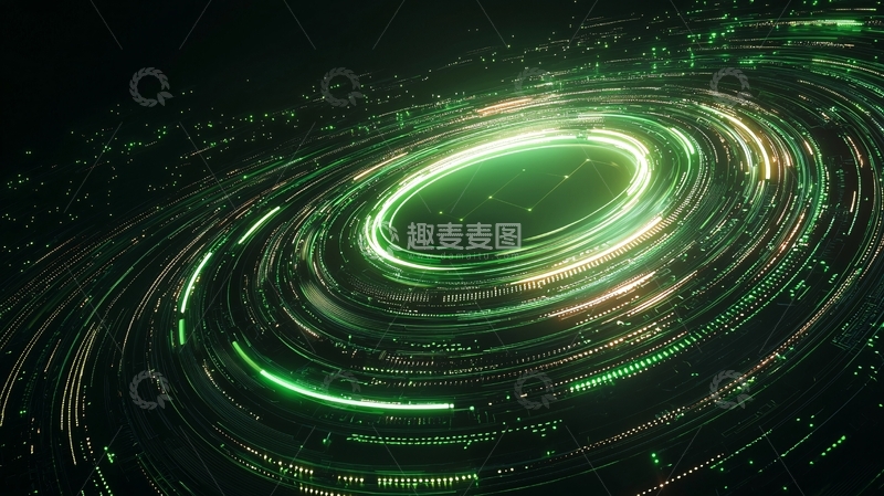高清大图下载【趣麦麦图】绿色漩涡光圈