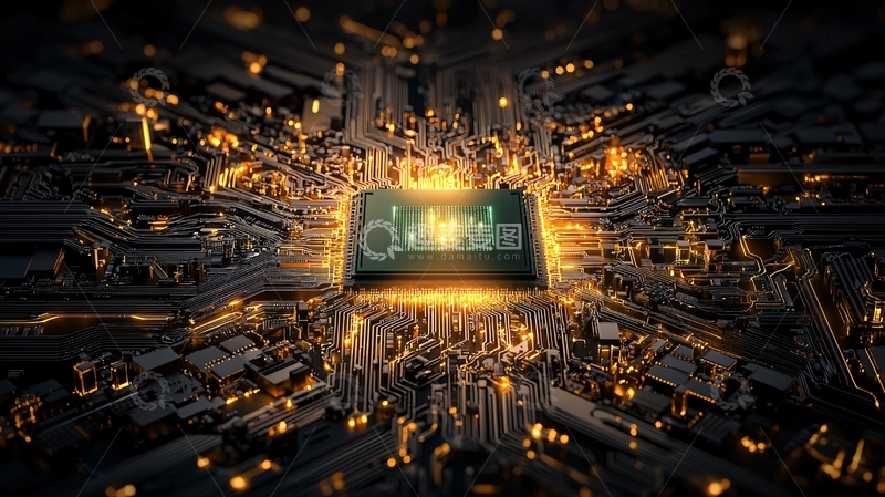 高清大图下载【趣麦麦图】未来科技感芯片电路图