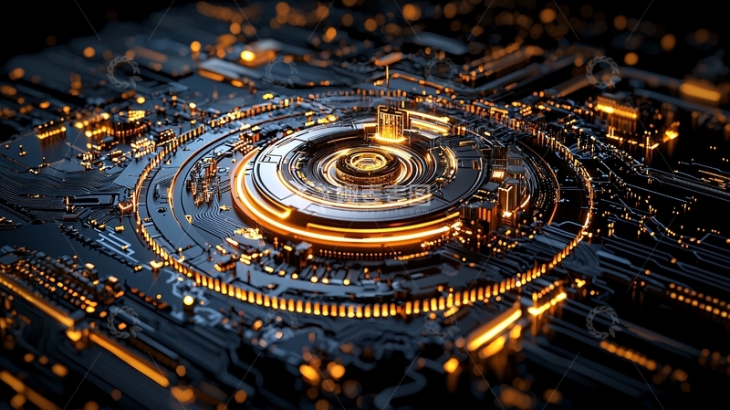 高清大图下载【趣麦麦图】科技电路发光细节图