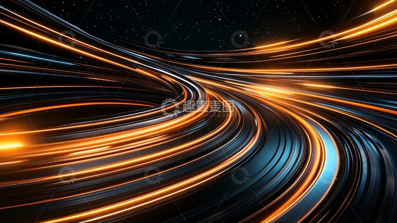 高清大图下载【趣麦麦图】科技感光线流动背景