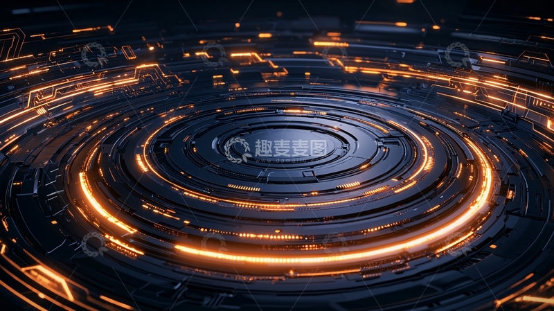 高清大图下载【趣麦麦图】科技感未来圆形轨道