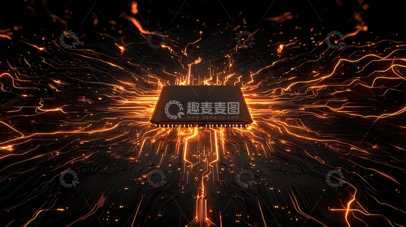 高清大图下载【趣麦麦图】芯片发光电路